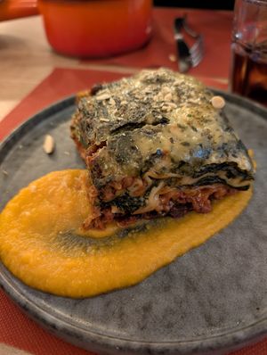 spinach lasagne at La Loca De Enfrente - Sandoval in Madrid