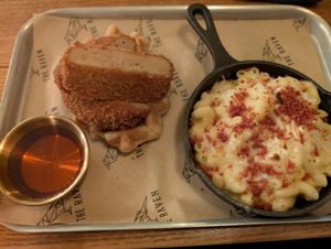 Vegan chicken, waffles and mac & cheese  at The Raven in Chester