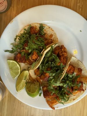 Vegan tofu Al pastor taco  at El Cantarito in Portland