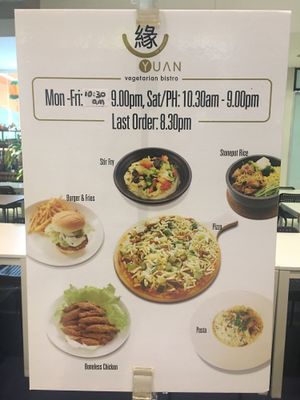 Opening Hours at Yuan Vegetarian Bistro in East Singapore