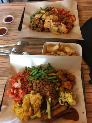 Rice and 5 dishes at Yuan Vegetarian Bistro in East Singapore