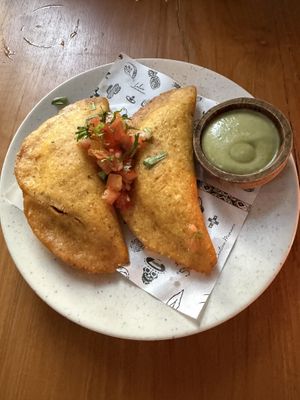 Mexican Tempe & sweet potato empanadas  at Lola's Cantina Mexicana - Uluwatu  in Pecatu