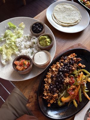 Vegan chorizo and sweet potato fajitas  at Lola's Cantina Mexicana - Uluwatu  in Pecatu