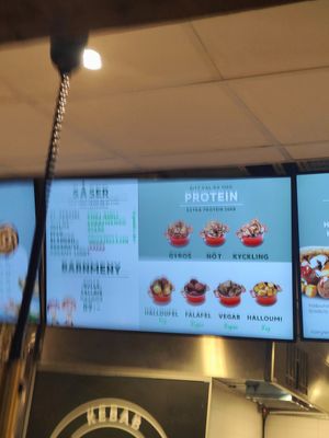 A shitty pic of the protein selection at Kebabfabriken in Oerebro