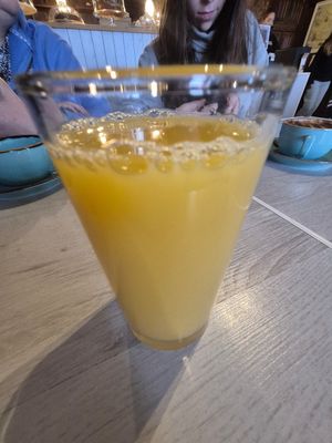 Orange juice at Whelk Coppers Tea Rooms in Sheringham