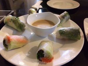 fresh spring rolls at The Corn in Phnom Penh
