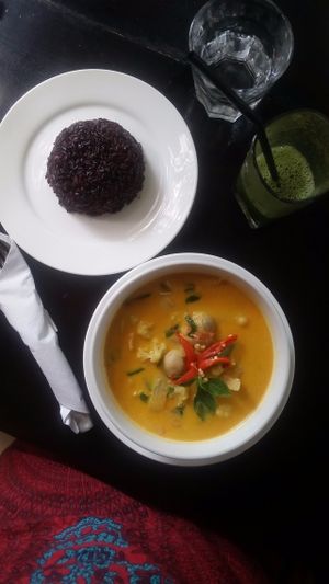 Khmer Tom Yum with Black Rice at The Corn in Phnom Penh
