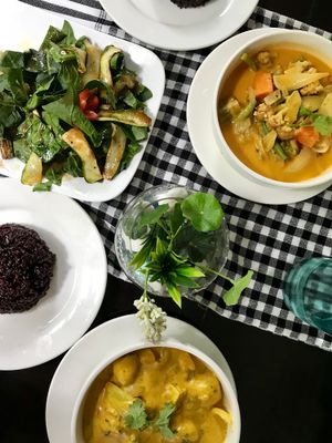 Banana Curry and pumpkin curry  at The Corn in Phnom Penh
