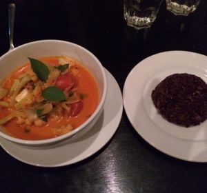 Tom Yum Curry with wild rice at The Corn in Phnom Penh