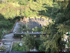 The terrace (where their coffee place is/will be)   at Dalat Harmony Garden in Da Lat
