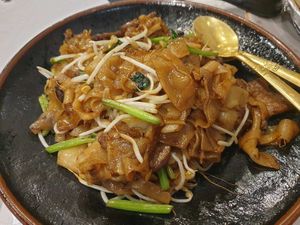 Stirfried Flat Rice Noodles with Beef $18.00: nice charring but not very flavourful at Veggie Inn  in Footscray