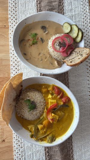 Stroganoff and Yellow Curry  at KURUMI - Healthy Vegan Food & Desserts in Hoi An