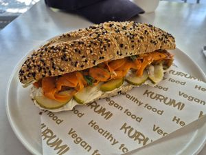 Smoked tofu/carrot bahn mi at KURUMI - Healthy Vegan Food & Desserts in Hoi An
