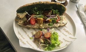 Italien baguette with vegan brie at KURUMI - Healthy Vegan Food & Desserts in Hoi An