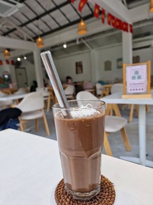 Chocolate cashew milk shake at KURUMI - Healthy Vegan Food & Desserts in Hoi An