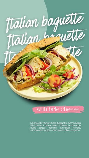 Italian Baguette With Brie Cheese at KURUMI - Healthy Vegan Food & Desserts in Hoi An