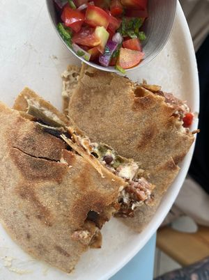 Forgot to take a photo before starting - quesadillas  at KURUMI - Healthy Vegan Food & Desserts - Hoian in Hoi An
