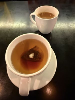 tea & oat milk coffee  at Cafe Sånn in Tromsoe