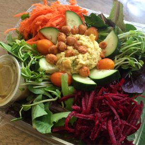 Sweet Beet Salad with a scoop of No Egg Salad at The Sweet Beet in Granby