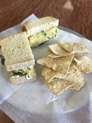 The No Egg Salad Sandwich!! Delicious!! at The Sweet Beet in Granby