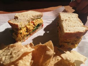 Curry chickpea sandwich at The Sweet Beet in Granby