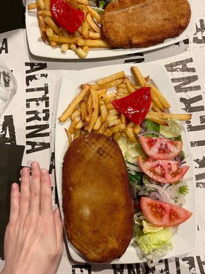 Vegan cachopo with "ham". The size is quite large! at Alterna Sidreria Oviedo — Rosal in Oviedo