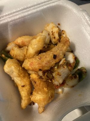 Salt and pepper “prawns"  at Mamak's Kitchen in Glasgow