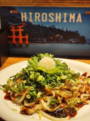 Vegan okonomiyaki at undo - あんど in Hiroshima