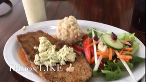 Milanesa de Berenjena, ¡deliciosa! at La Flor De La Vida in Tijuana