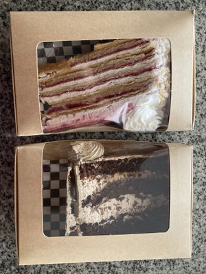 Mocha cake and torta de hojas  at Mi almaZen Ccp in Concepcion