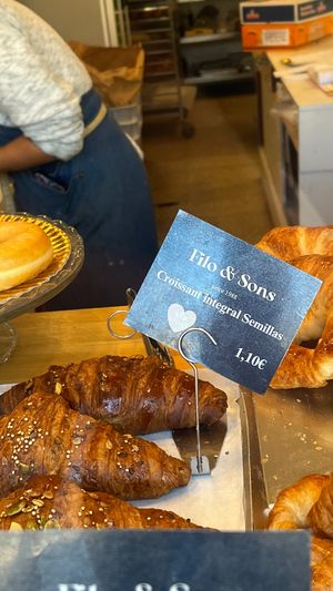Vegan croissant at Filo & Sons Bakery in Badalona