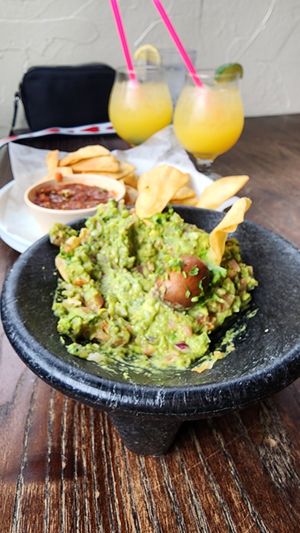 Guacamole and salsa (we already ate most of the chips) at El Arroyo  in Murphys
