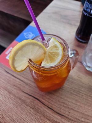 raspberry ice tea - way too sweet, other than that really nice at Ramen Shifu - Calle Héroe de Sostoa in Malaga