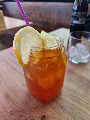 raspberry ice tea - way too sweet, other than that really nice at Ramen Shifu - Calle Héroe de Sostoa in Malaga
