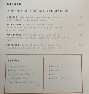 Menu  at Zucker & Rüben in Koblenz