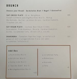 Menu  at Zucker & Rüben in Koblenz