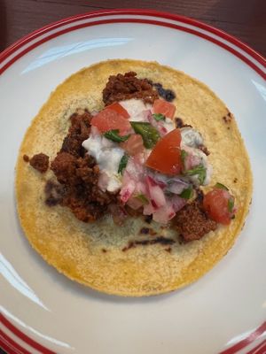 Vegan chorizo  at Taquito in Carlton
