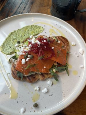 Smoked Salmon Croissant   at AM Cafe in Vancouver