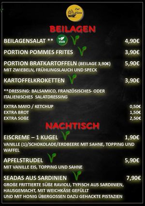 Beilagen at Gaststätte Zur Flotte in Oberhausen