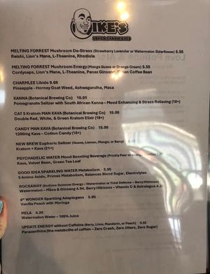 Magic Elixir Menu  at Ike's in New Orleans