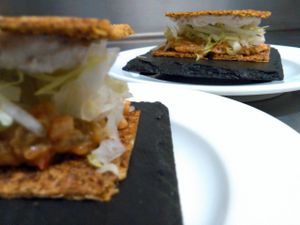 raw sandwich at Sol Veggie in Logrono