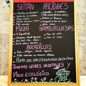Pizarra at Sol Veggie in Logrono