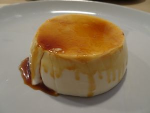 Flan de coco at Sol Veggie in Logrono