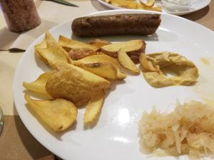 Bratwurst at Sol Veggie in Logrono