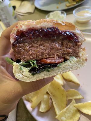 The Gourmet Burger. Insanely good! at Sol Veggie in Logrono