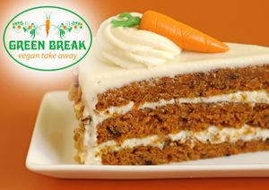 carrot cake!! delicious!!! at Green Break Vegan Restaurant in San Sebastian