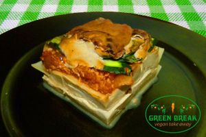 lasagna! at Green Break Vegan Restaurant in San Sebastian
