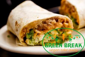 burrito at Green Break Vegan Restaurant in San Sebastian
