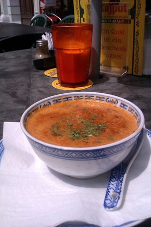 Rote-Linsen-Suppe  at Rajput in St Polten