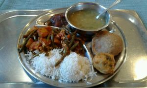 big thali at Govinda Etterem in Debrecen
